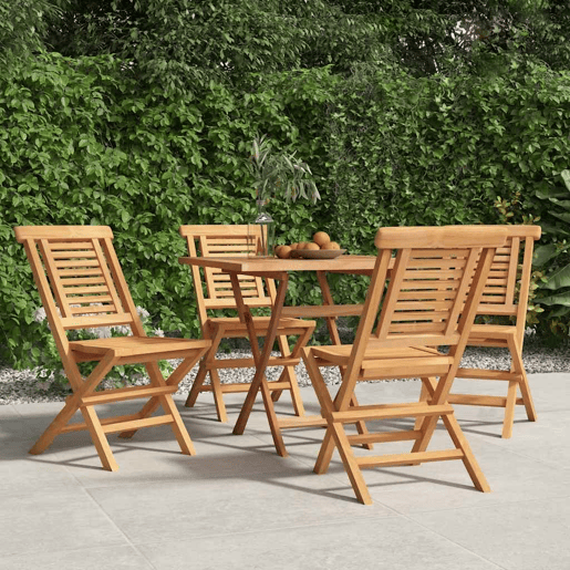 Cadeiras de jardim - Cadeiras de exterior dobráveis 4 pcs 47x63x90 cm teca maciça