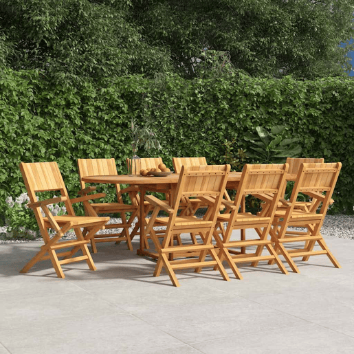 Cadeiras de jardim - Cadeiras de exterior dobráveis 8 pcs 55x61x90 cm teca maciça