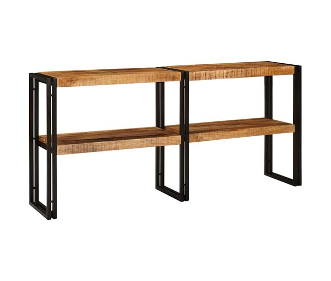 Mesa consola marrón 160 x 33 x 75 cm madera maciza de mango