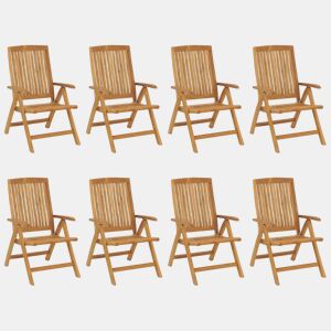 Cadeiras reclináveis de jardim - Cadeiras exterior 8 pcs madeira de teca maciça