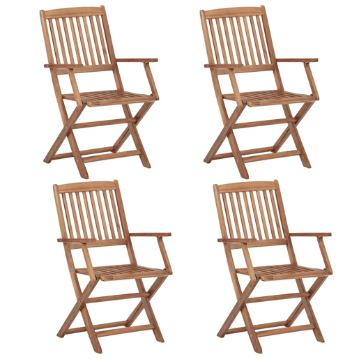 Cadeiras de jardim - Cadeiras de exterior dobráveis 4 pcs madeira de acácia maciça