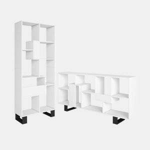 Estante, prateleira , 67x31x174cm, Design industrial, Branco