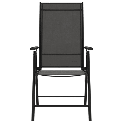 Cadeiras de jardim - Cadeiras de exterior dobráveis 6 pcs textilene preto