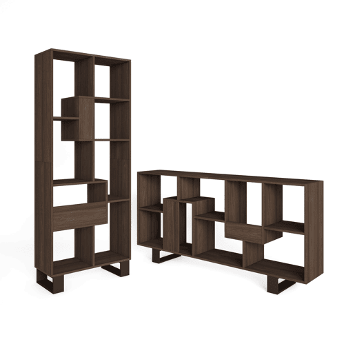 Estante, prateleira , 67x31x174cm, Design industrial, Carvalho escuro Estante, prateleira , 67x31x174cm, Design industrial, Carvalho escuro
