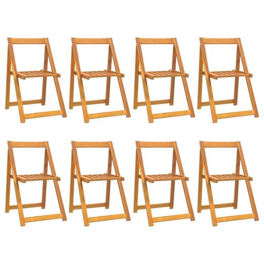 Cadeiras de jardim - Cadeiras de exterior dobráveis 8 pcs madeira de acácia maciça