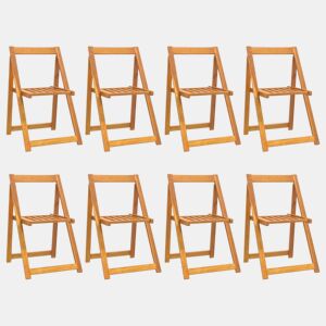 Cadeiras de jardim - Cadeiras de exterior dobráveis 8 pcs madeira de acácia maciça