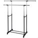 Max Home Burro ropa doble barra ajustable con ruedas y rejilla Max Home Burro ropa doble barra ajustable con ruedas y rejilla Negro