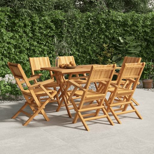 Cadeiras de jardim - Cadeiras de exterior dobráveis 6 pcs 55x61x90 cm teca maciça