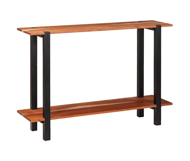 Mesa consola marrón 110 x 30 x 75 cm madera maciza de acacia