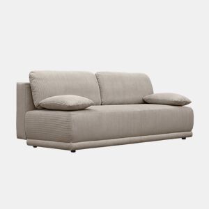 Sofá-cama conversível em veludo canelado de 3 lugares, Nelson, Taupe, 192x100x81 cm