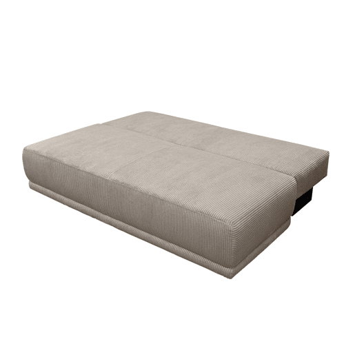 Sofá-cama conversível em veludo canelado de 3 lugares, Nelson, Taupe, 192x100x81 cm