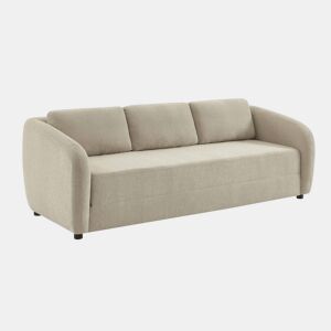 Sofá-cama conversível tecido chenille, 3 lugares, Twist, Cinza Claro, 220x95x76 cm