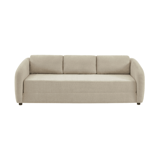 Sofá-cama conversível tecido chenille, 3 lugares, Twist, Cinza Claro, 220x95x76 cm