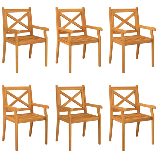 Cadeiras jantar p jardim - Cadeiras exterior 6 pcs madeira de acácia maciça