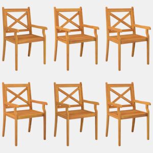 Cadeiras jantar p jardim - Cadeiras exterior 6 pcs madeira de acácia maciça