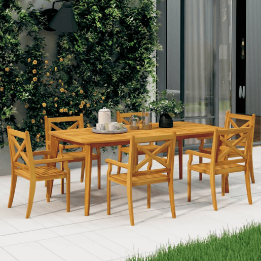 Cadeiras jantar p jardim - Cadeiras exterior 6 pcs madeira de acácia maciça