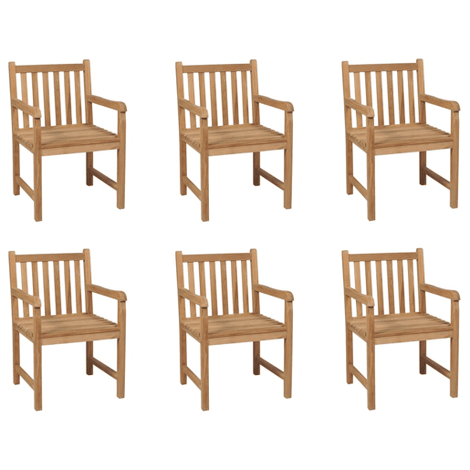 Cadeiras de exterior - Cadeiras de jardim 6 pcs madeira de teca maciça