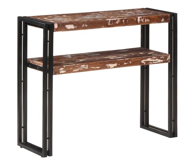 Mesa consola de madera maciza reciclada 90x30x75 cm