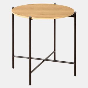 Max Home Mesa lateral redonda de madeira D40x40 cm