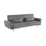 Sofá-cama em madeira de eucalipto, metal e veludo cotelê de 2-3 lugares, Oskar veludo cotelê, Cinza escuro, 206.5x84x85 cm