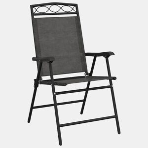 Cadeiras de jardim - Cadeiras de exterior dobráveis 8 pcs açotextilene cinza mesclado
