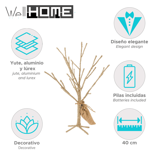 Bem, decoração para casa, formato de árvore, 30 luzes LED