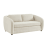 Sofá-cama conversível tecido chenille, 2 lugares, Twist, Branco, 170x95x76 cm