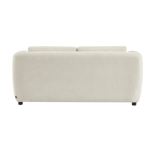 Sofá-cama conversível tecido chenille, 2 lugares, Twist, Branco, 170x95x76 cm