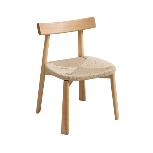 Cadeira escandinava de madeira com assento de corda, set de 2, Tilda, Natural, 53x55x79 cm