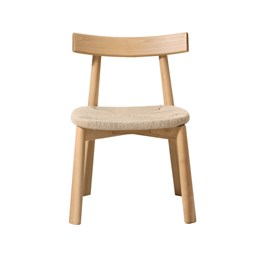 Cadeira escandinava de madeira com assento de corda, set de 2, Tilda, Natural, 53x55x79 cm