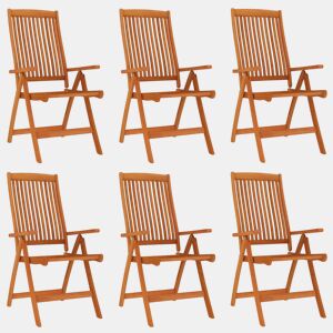 Cadeiras de jardim - Cadeiras de exterior dobráveis 6 pcs eucalipto maciço