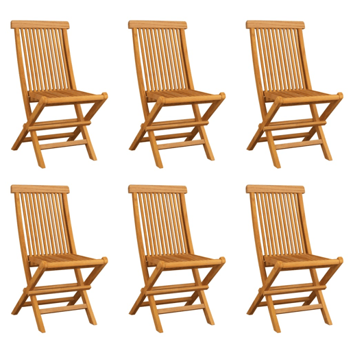 Cadeiras de jardim - Cadeiras de exterior dobráveis 6 pcs madeira de teca maciça