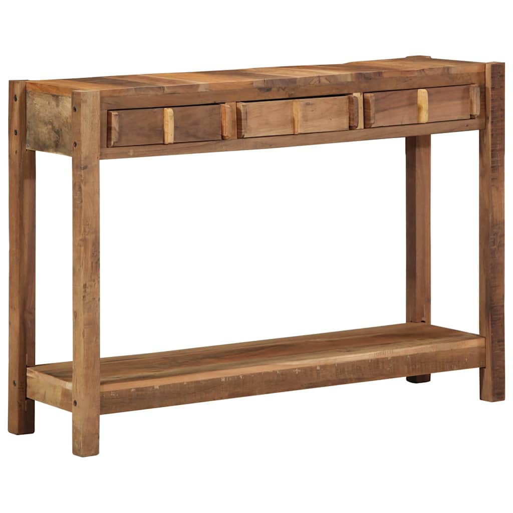 Mesa consola marrón 107 x 33 x 76 cm madera maciza recuperada