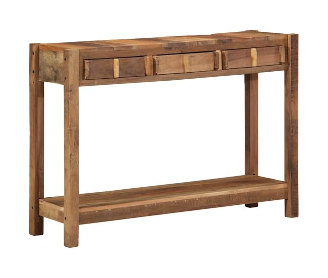 Mesa consola marrón 107 x 33 x 76 cm madera maciza recuperada