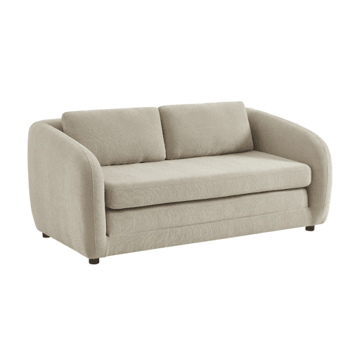 Sofá-cama conversível tecido chenille, 2 lugares, Twist, Cinza Claro, 170x95x76 cm