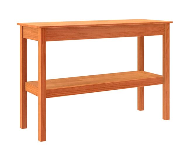 Mesa consola marrón cera 110 x 40 x 75 cm madera maciza de pino