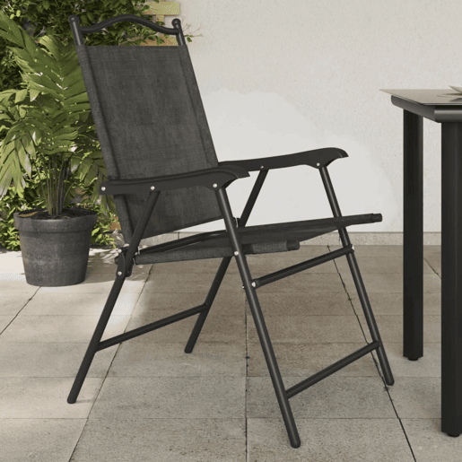 Cadeiras de jardim - Cadeiras de exterior dobráveis 4 pcs açotextilene cinza mesclado