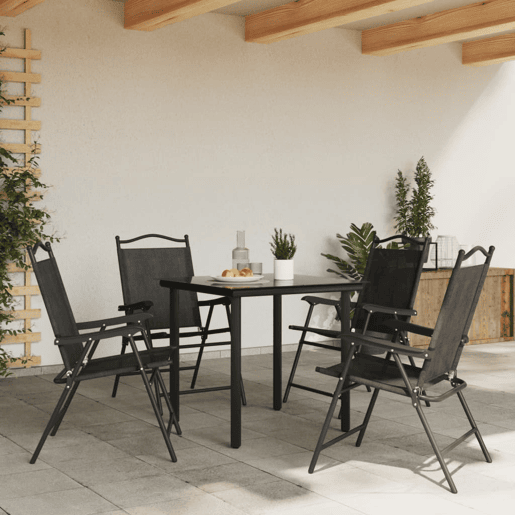 Cadeiras de jardim - Cadeiras de exterior dobráveis 4 pcs açotextilene cinza mesclado