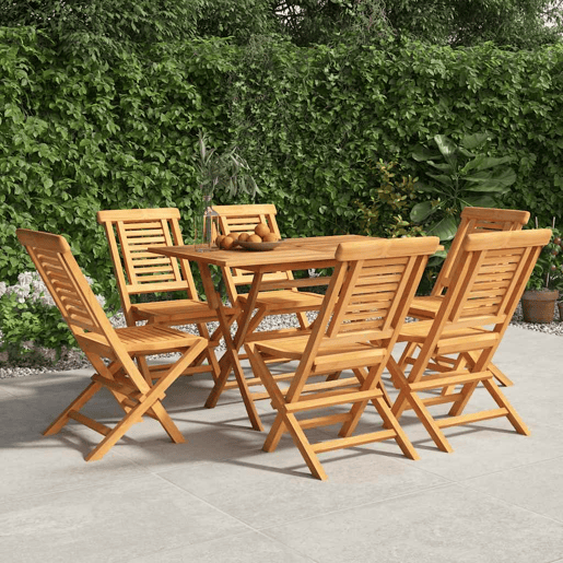 Cadeiras de jardim - Cadeiras de exterior dobráveis 6 pcs 47x63x90 cm teca maciça