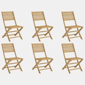 Cadeiras de jardim - Cadeiras de exterior dobráveis 6 pcs 48,5x61,5x87cm acácia maciça