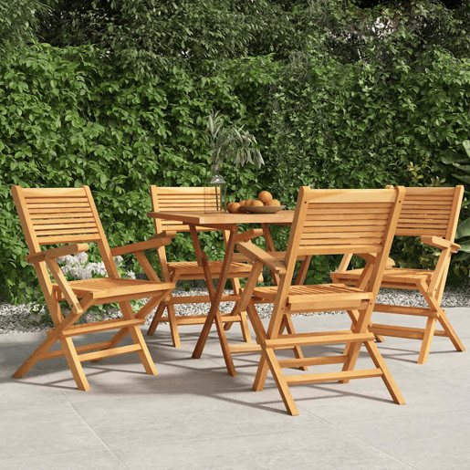 Cadeiras de jardim - Cadeiras de exterior dobráveis 4 pcs 55x62x90 cm teca maciça