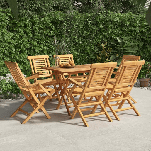 Cadeiras de jardim - Cadeiras de exterior dobráveis 6 pcs 56x63x90 cm teca maciça