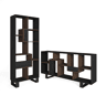 Estante, prateleira , 67x31x174cm, Design industrial, Preto e Carvalho escuro