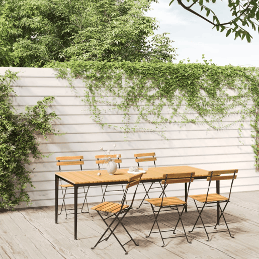 Cadeiras de jardim - Cadeiras de exterior dobráveis 6 pcs aço e madeira acácia maciça