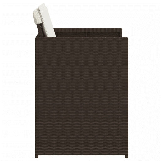 Cadeiras de jardim - Cadeiras de exterior com almofadões 4 pcs vime PE castanho