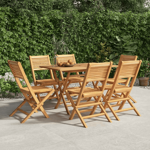 Cadeiras de jardim - Cadeiras de exterior dobráveis 6 pcs 47x62x90 cm teca maciça