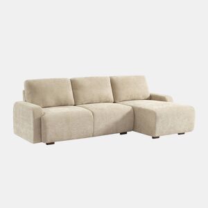 Sofá de canto direito de 3 lugares , Dany, Beige, 260x139x87 cm