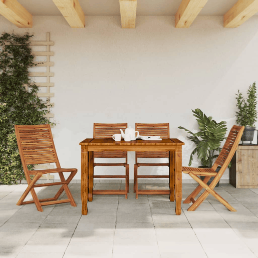 Cadeiras de jardim - Cadeiras de exterior dobráveis 4 pcs madeira acácia maciça