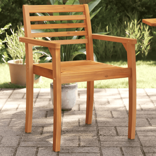 Lote de 4 Cadeiras de jardim - Cadeiras de exterior 59x55x85 cm madeira de acácia maciça