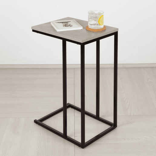 Max Home Mesa de apoio para sofá efeito cimento 40x30x59 cm